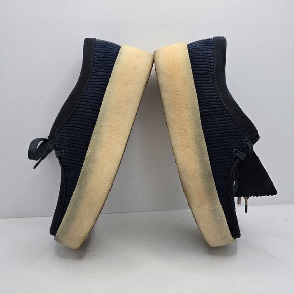 Clarks Originals | Wallabee Cup navy corduroy gumsole platform shoes | WMS 8 - Picture 10 of 11